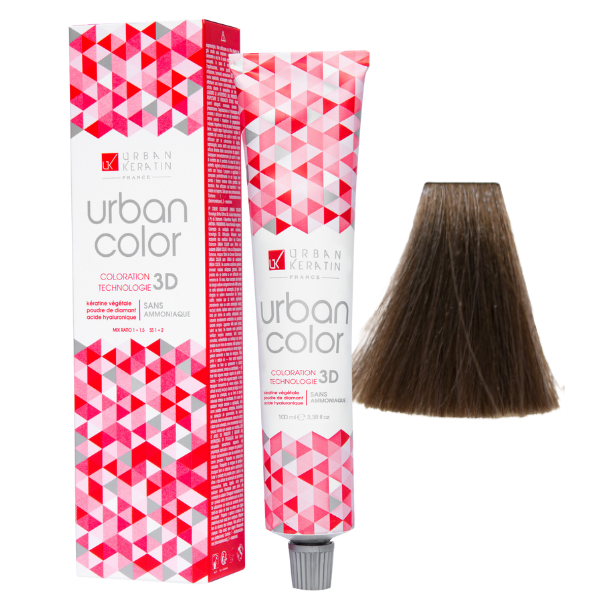 Coloration sans ammoniaque blond cendré doré beige 7.13 Urban Color URBAN KERATIN 100 ml