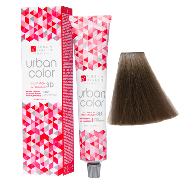 Coloration sans ammoniaque blond clair cendré 8.1 Urban Color URBAN KERATIN 100 ml