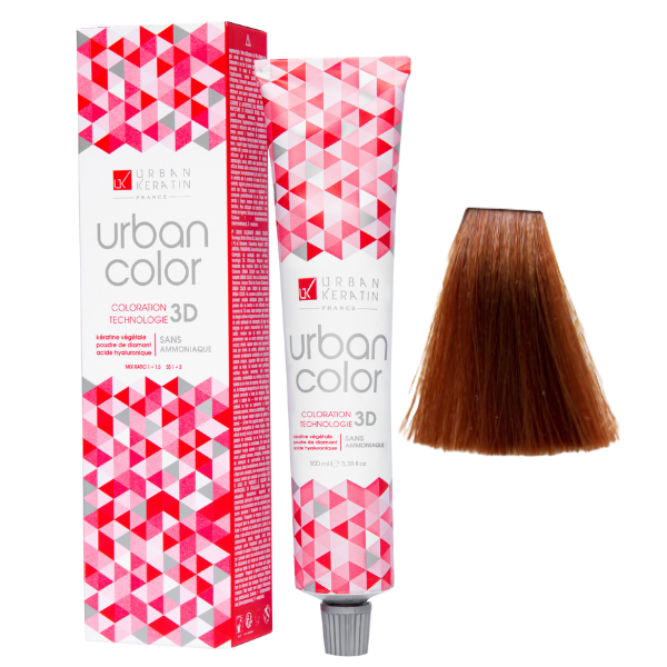 Coloration sans ammoniaque blond clair cuivré 8.4 Urban Color URBAN KERATIN 100 ml