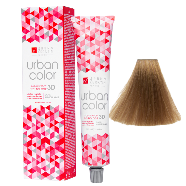 Coloration sans ammoniaque blond clair doré cendré beige 8.31 Urban Color URBAN KERATIN 100 ml