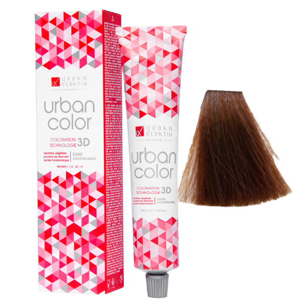 Coloration sans ammoniaque blond cuivré 7.4 Urban Color URBAN KERATIN 100 ml