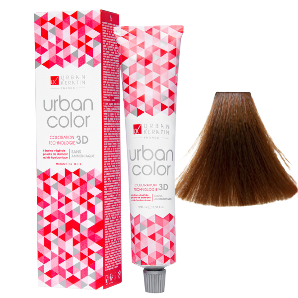 Coloration sans ammoniaque blond cuivré doré 7.43 Urban Color URBAN KERATIN 100 ml