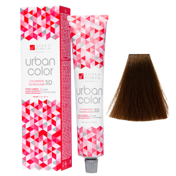 Coloration sans ammoniaque blond doré acajou doré chaud 7.35 Urban Color URBAN KERATIN 100 ml