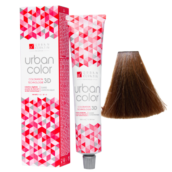 Coloration sans ammoniaque blond foncé cuivré 6.4 Urban Color URBAN KERATIN 100 ml