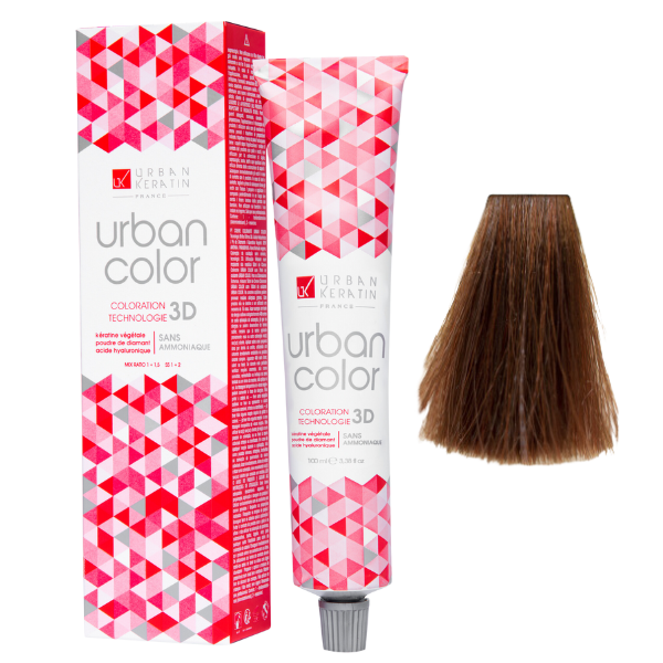 Coloration sans ammoniaque blond foncé doré acajou doré chaud 6.35 Urban Color URBAN KERATIN 100 ml