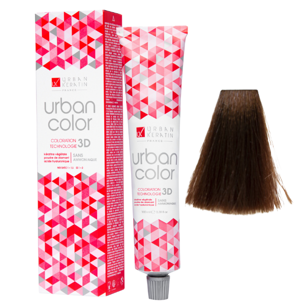 Coloration sans ammoniaque blond foncé doré cuivré doré chaud 6.34 Urban Color URBAN KERATIN 100 ml