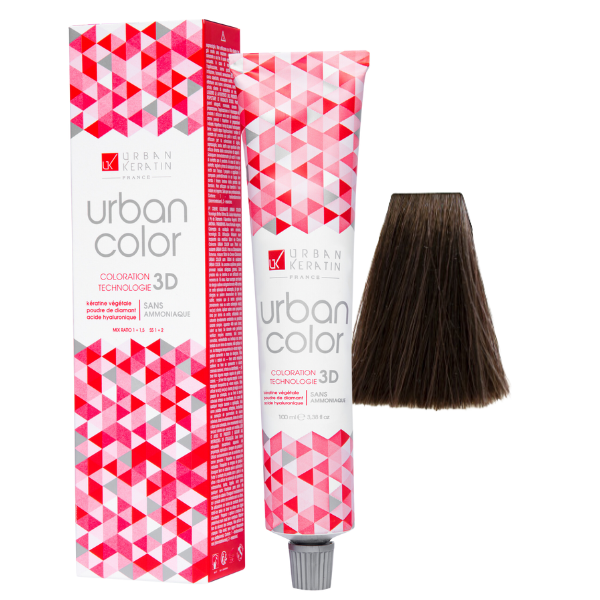 Coloration sans ammoniaque blond foncé irisé doré beige froid 6.23 Urban Color URBAN KERATIN 100 ml