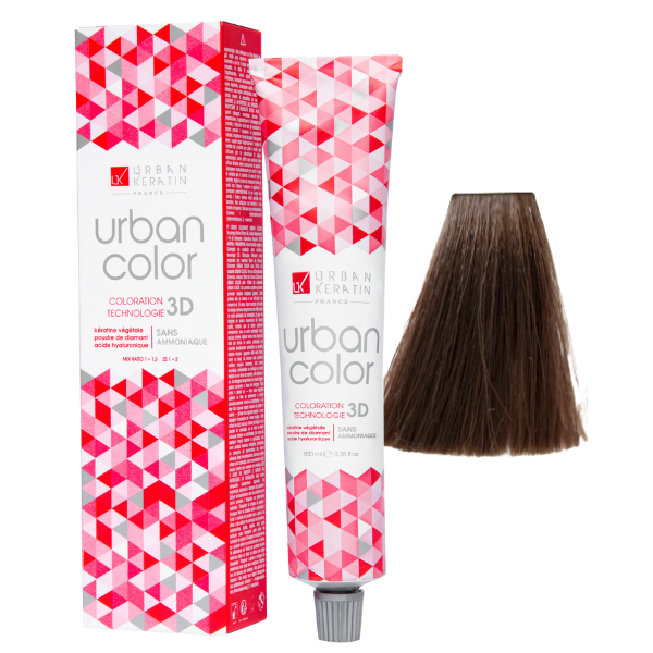 Coloration sans ammoniaque blond foncé moka 6.8 Urban Color URBAN KERATIN 100 ml