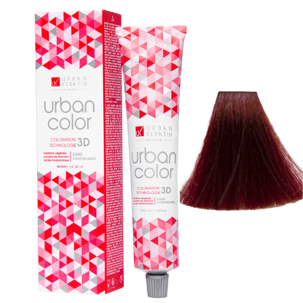 Coloration sans ammoniaque blond foncé rouge 6.6 Urban Color URBAN KERATIN 100 ml