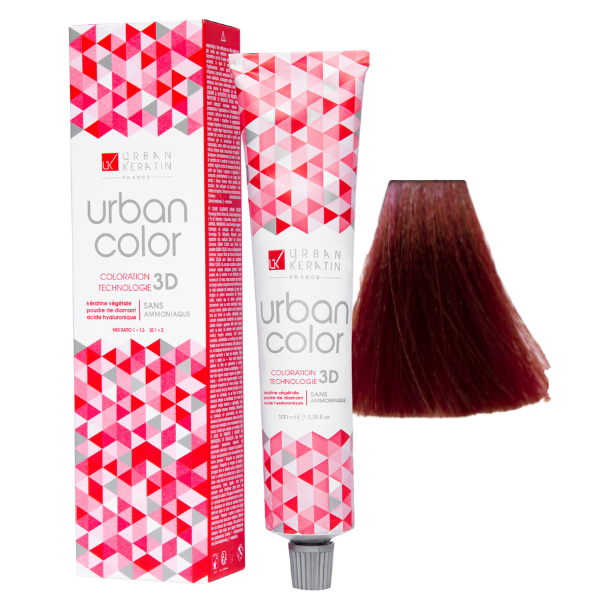 Coloration sans ammoniaque blond foncé rouge profond 6.66 Urban Color URBAN KERATIN 100 ml