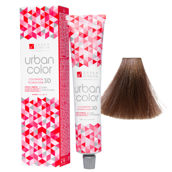 Coloration sans ammoniaque blond irisé cuivré beige 7.24 Urban Color URBAN KERATIN 100 ml