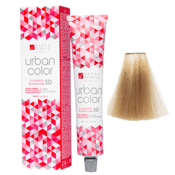 Coloration sans ammoniaque blond platine doré 10.3 Urban Color URBAN KERATIN 100 ml