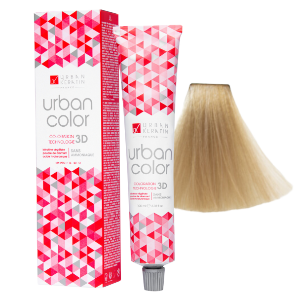 Coloration sans ammoniaque blond platine naturel 10 Urban Color URBAN KERATIN 100 ml