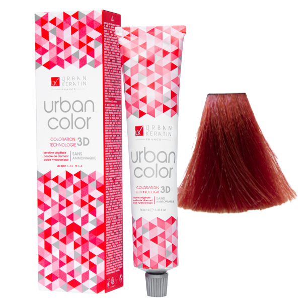 Coloration sans ammoniaque blond rouge chaud 7.66 Urban Color URBAN KERATIN 100 ml