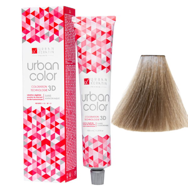 Coloration sans ammoniaque blond très clair cendré 9.1 Urban Color URBAN KERATIN 100 ml