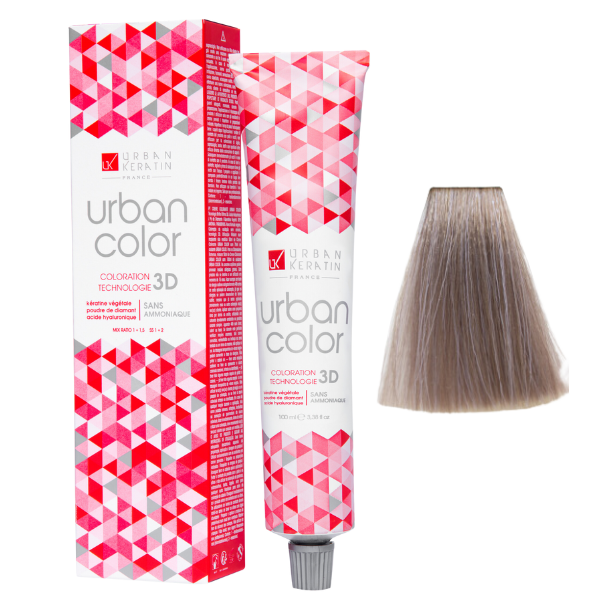 Coloration sans ammoniaque blond très clair cendré irisé beige froid 9.12 Urban Color URBAN KERATIN 100 ml