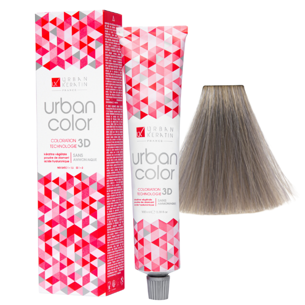 Coloration sans ammoniaque blond très clair cendré mat 9.11 Urban Color URBAN KERATIN 100 ml