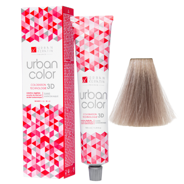 Coloration sans ammoniaque blond très clair irisé cendré beige froid 9.21 Urban Color URBAN KERATIN 100 ml