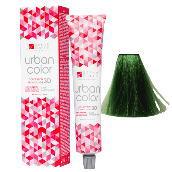 Coloration sans ammoniaque booster vert Urban Color URBAN KERATIN 100 ml