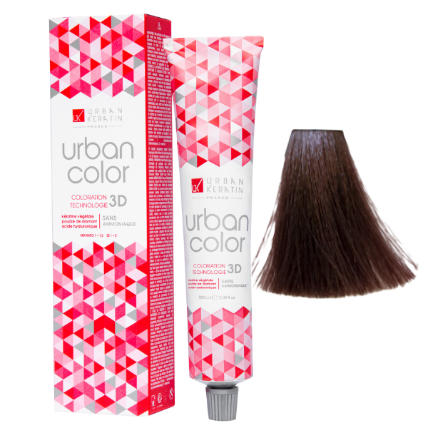 Coloration sans ammoniaque châtain acajou 4.5 Urban Color URBAN KERATIN 100 ml