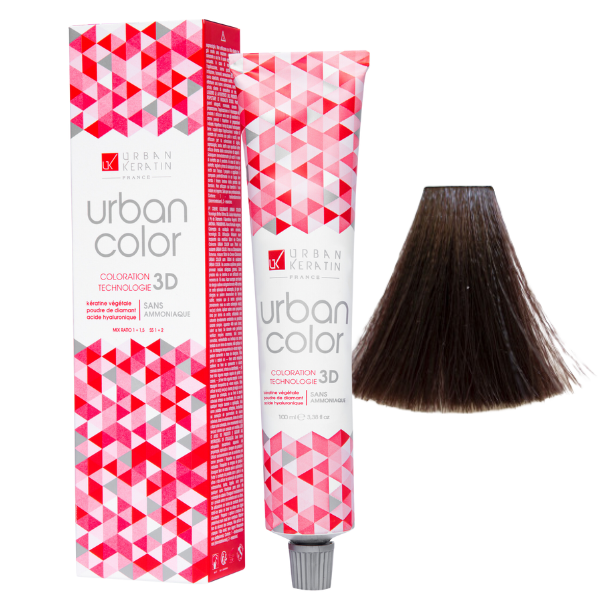 Coloration sans ammoniaque châtain cendré acajou 4.15 Urban Color URBAN KERATIN 100 ml