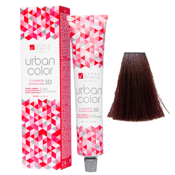 Coloration sans ammoniaque châtain clair acajou 5.5 Urban Color URBAN KERATIN 100 ml