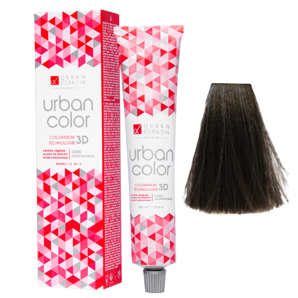 Coloration sans ammoniaque châtain clair cendré 5.1 Urban Color URBAN KERATIN 100 ml