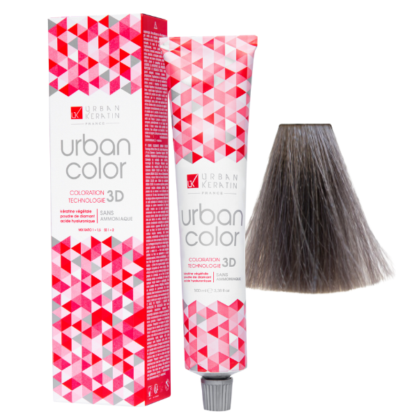 Coloration sans ammoniaque châtain clair cendré mat 5.11 Urban Color URBAN KERATIN 100 ml