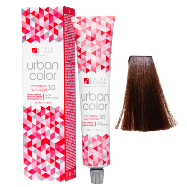 Coloration sans ammoniaque châtain clair cuivré 5.4 Urban Color URBAN KERATIN 100 ml