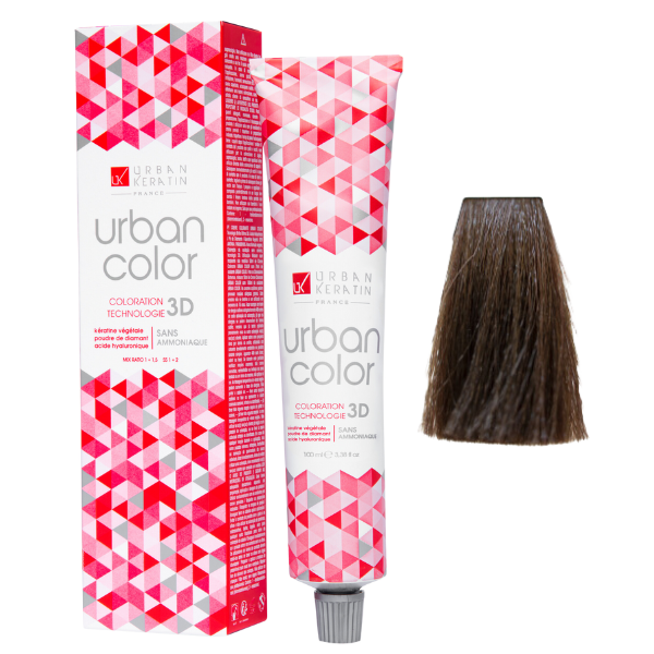 Coloration sans ammoniaque châtain clair doré 5.3 Urban Color URBAN KERATIN 100 ml