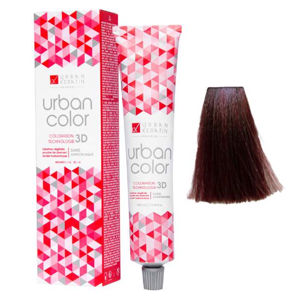 Coloration sans ammoniaque châtain clair rouge 5.6 Urban Color URBAN KERATIN 100 ml