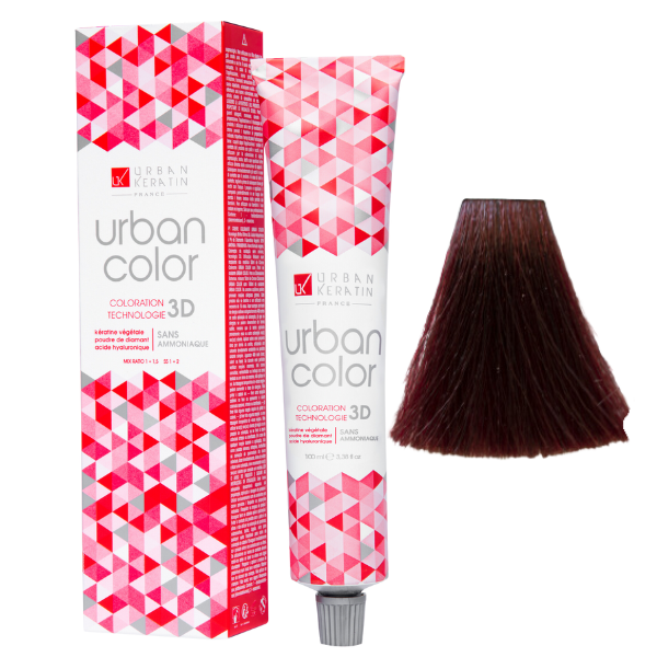 Coloration sans ammoniaque châtain clair rouge profond 5.66 Urban Color URBAN KERATIN 100 ml