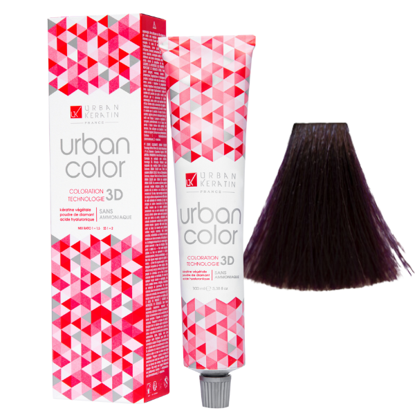 Coloration sans ammoniaque châtain clair violine intense 5.20 Urban Color URBAN KERATIN 100 ml