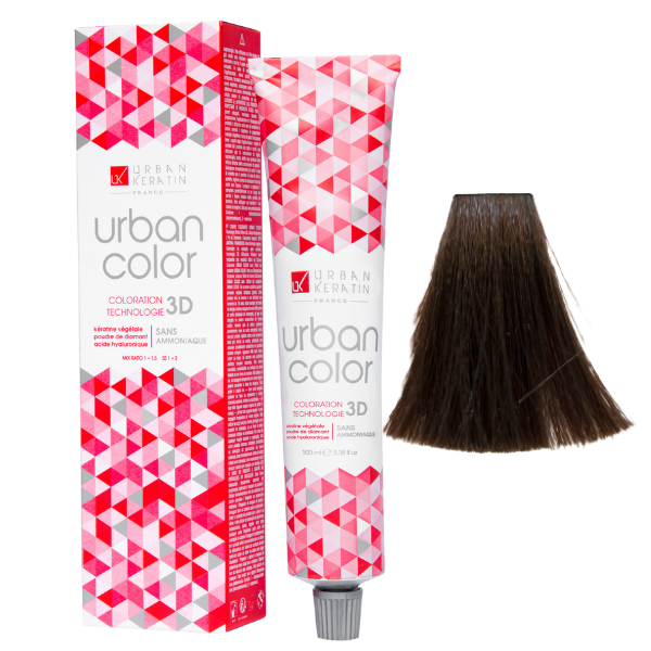 Coloration sans ammoniaque châtain doré 4.3 Urban Color URBAN KERATIN 100 ml