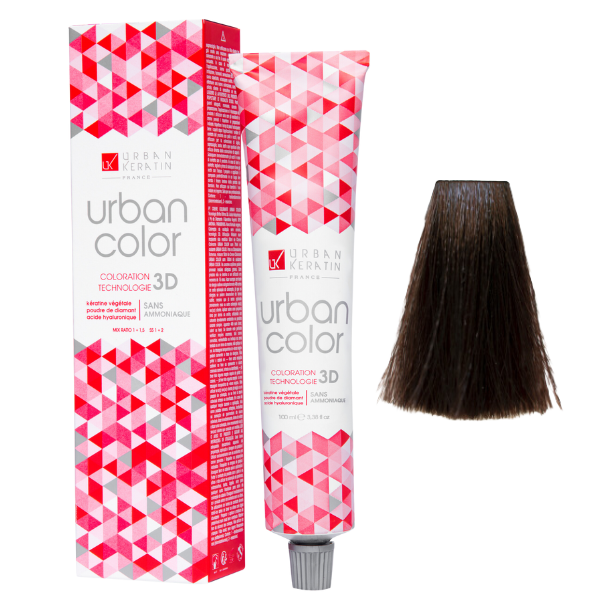 Coloration sans ammoniaque châtain doré acajou doré chaud 4.35 Urban Color URBAN KERATIN 100 ml