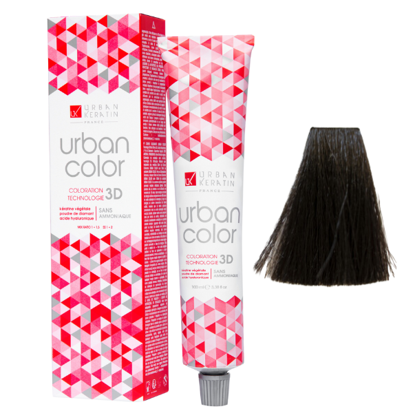 Coloration sans ammoniaque châtain foncé naturel 3 Urban Color URBAN KERATIN 100 ml