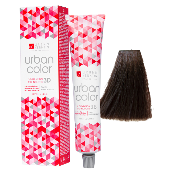 Coloration sans ammoniaque châtain moka 4.8 Urban Color URBAN KERATIN 100 ml