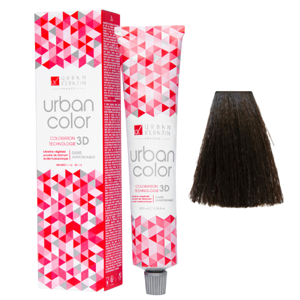 Coloration sans ammoniaque châtain naturel 4 Urban Color URBAN KERATIN 100 ml