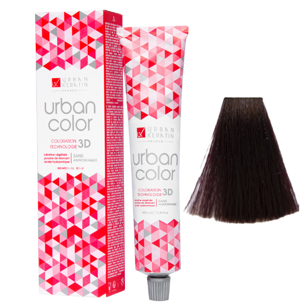 Coloration sans ammoniaque châtain violine intense 4.20 Urban Color URBAN KERATIN 100 ml