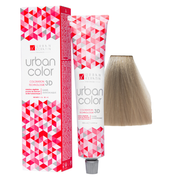 Coloration sans ammoniaque super blond platine cendré super éclaircissant 901 Urban Color URBAN KERATIN 100 ml