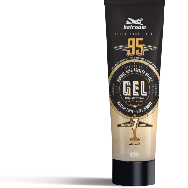 Gel fixation forte effet mouillé décoiffé Hairgum